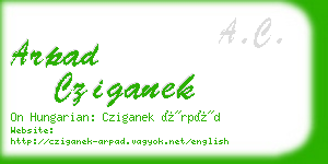 arpad cziganek business card